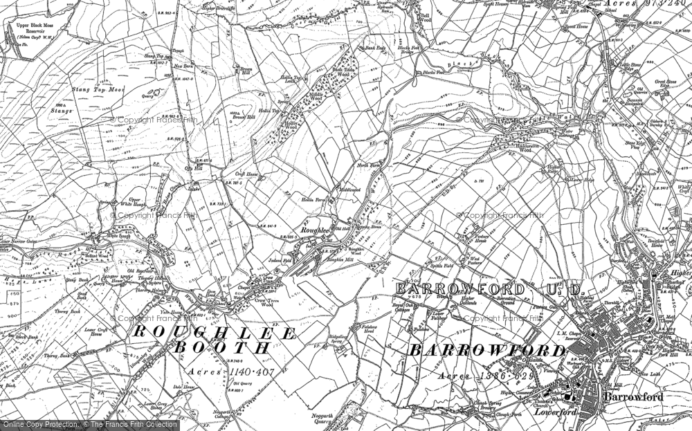 Old Map of Roughlee, 1891 - 1910 in 1891