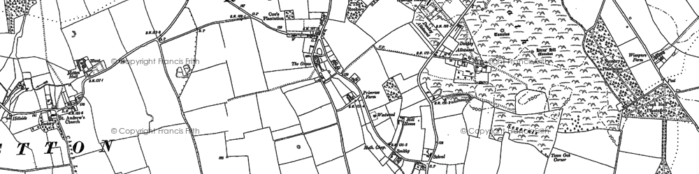 Old map of Roughton in 1885