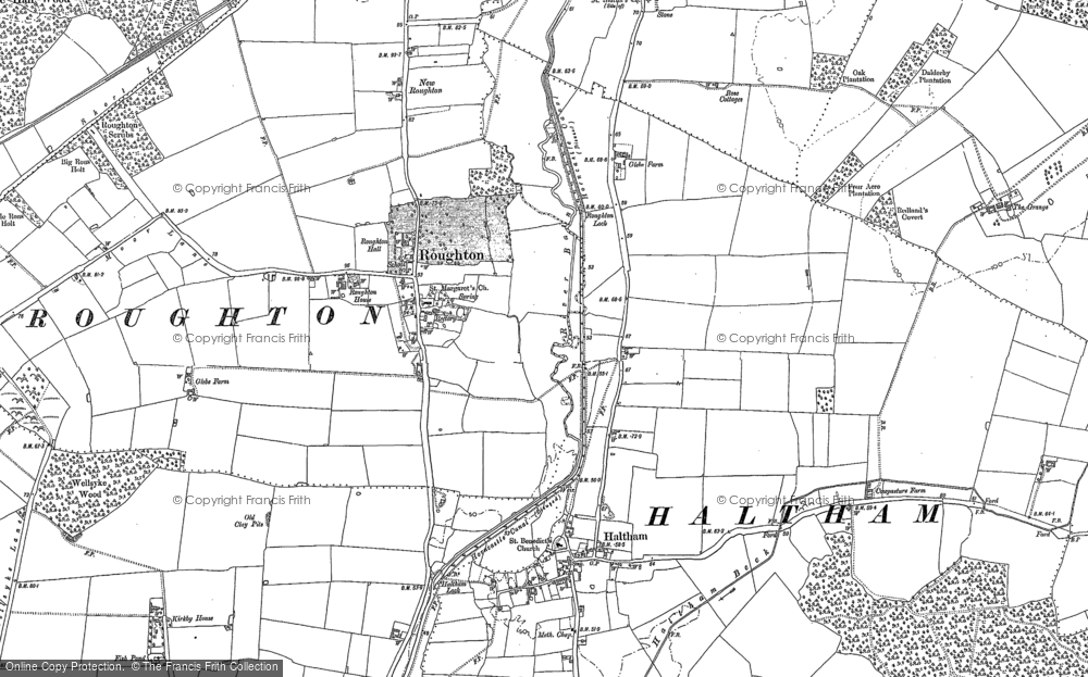 Old Map of Roughton, 1887 in 1887