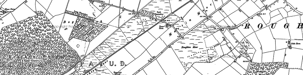 Old map of Martin Moor in 1887