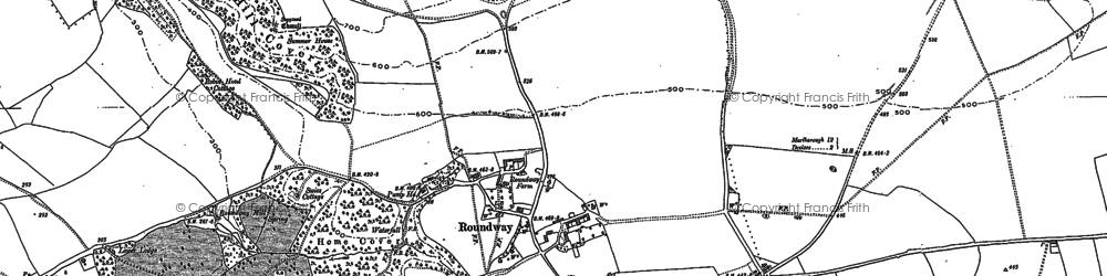 Old map of Roundway in 1899