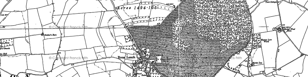 Old map of Rous Lench in 1903