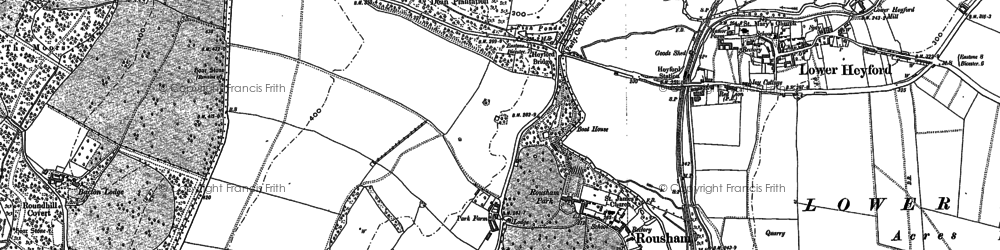 Old map of Rousham in 1898