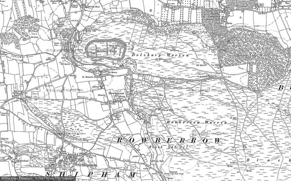 Old Map of Rowberrow, 1883 - 1884 in 1883