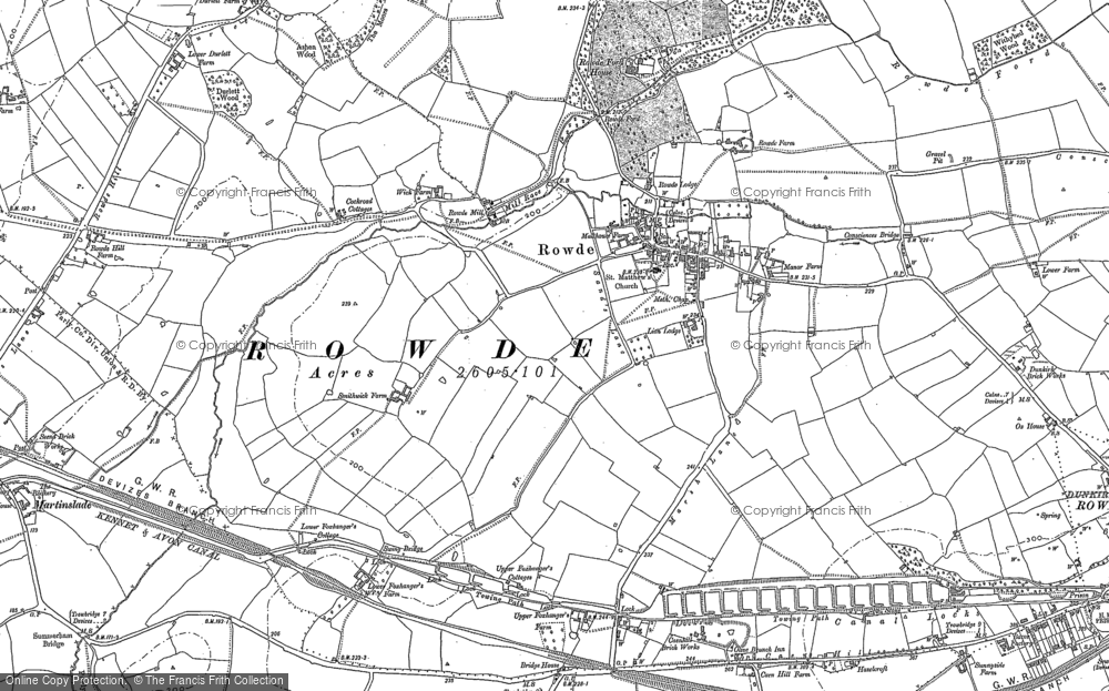 Old Map of Historic Map covering Mid Wilts Way in 1899