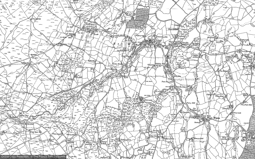 Old Map of Rowen, 1887 in 1887