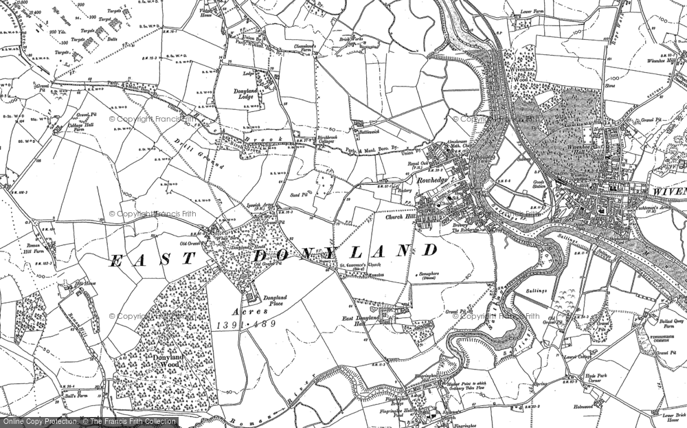 Old Map of Rowhedge, 1896 in 1896