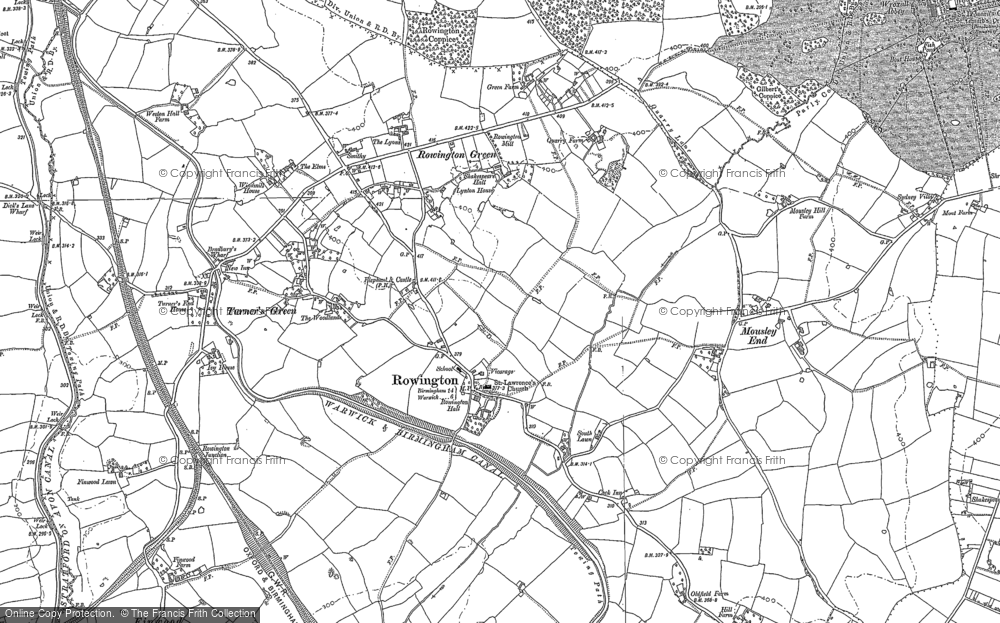Old Map of Historic Map covering Bushwood Grange in 1886