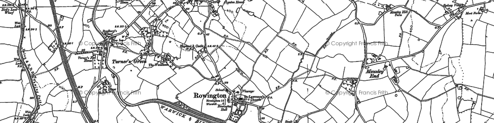 Old map of Rowington in 1886
