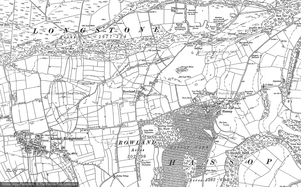 Old Map of Rowland, 1878 - 1879 in 1878