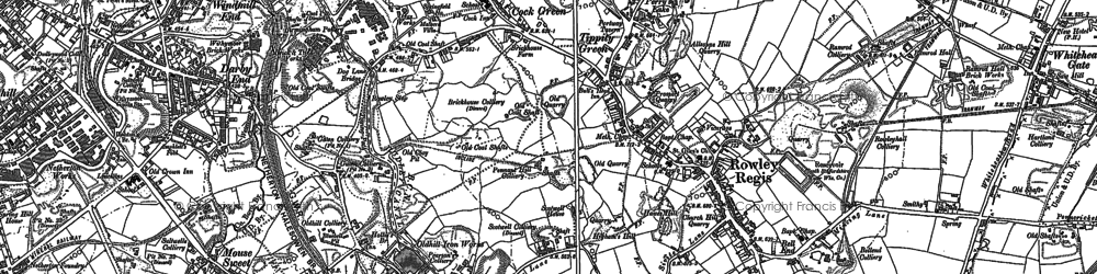 Old map of Darby End in 1901