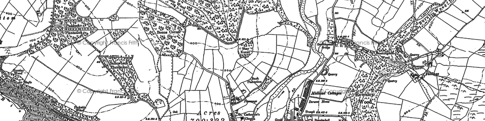 Old map of Tinkersley in 1878