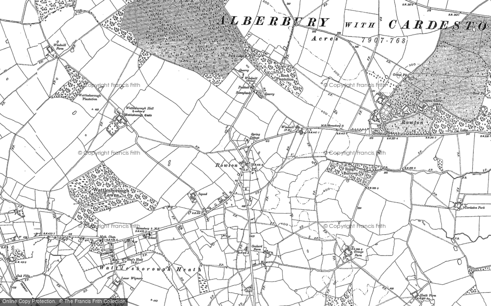 Old Map of Historic Map covering Eyton in 1881