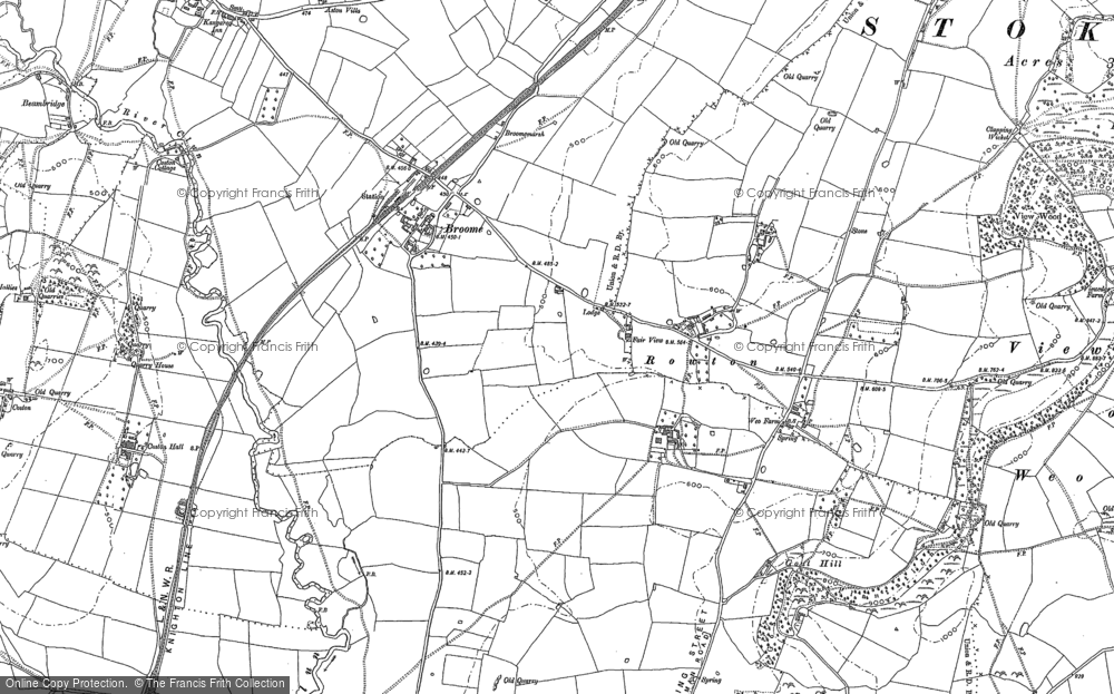 Old Map of Historic Map covering View Edge in 1883