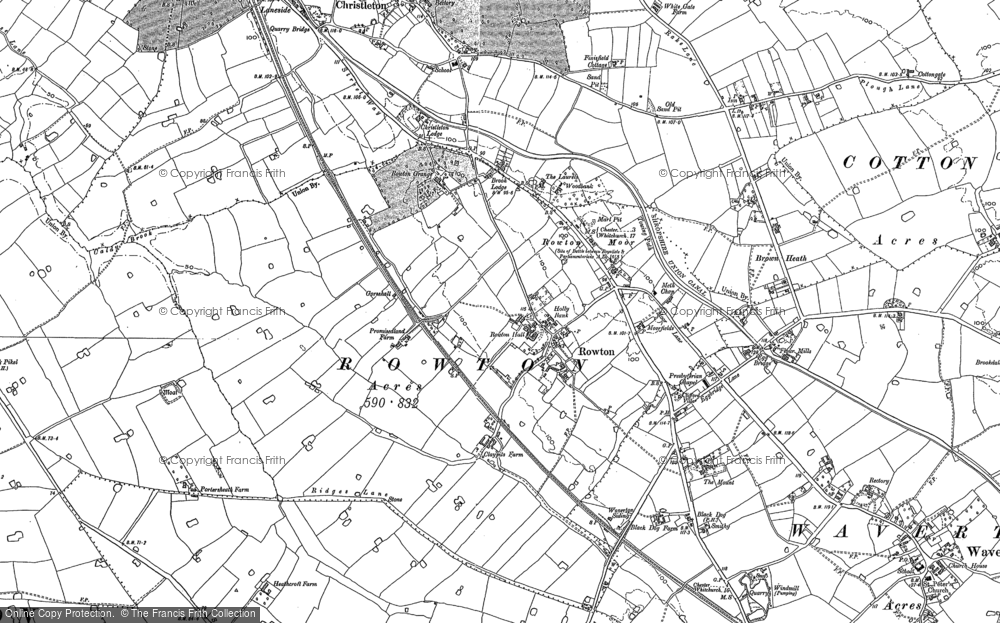 Old Map of Rowton, 1897 - 1908 in 1897