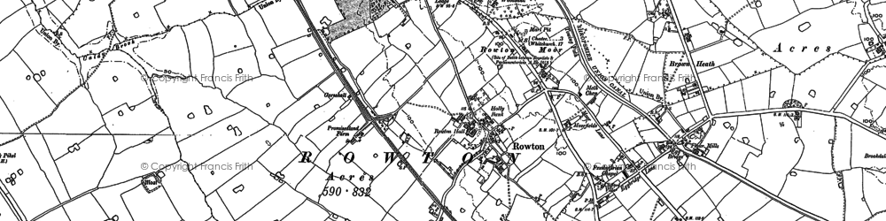 Old map of Rowton in 1897