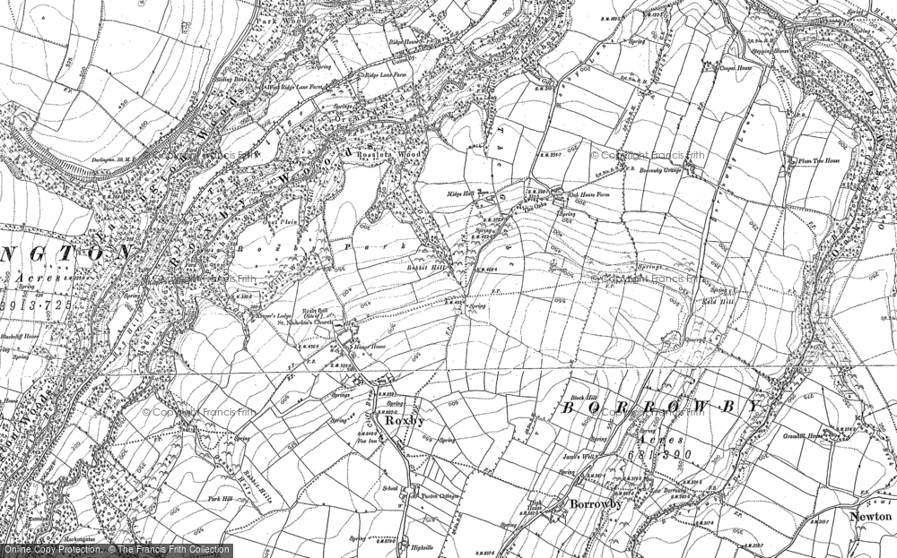 Old Map of Roxby, 1913 in 1913