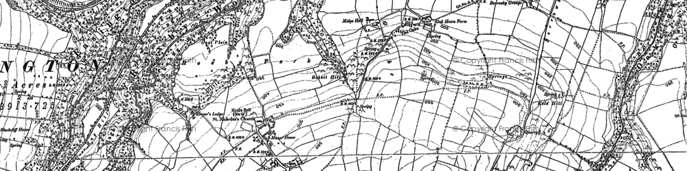 Old map of Borrowby Moor in 1913