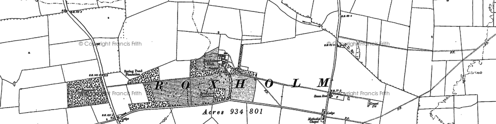 Old map of Roxholm Hall in 1887