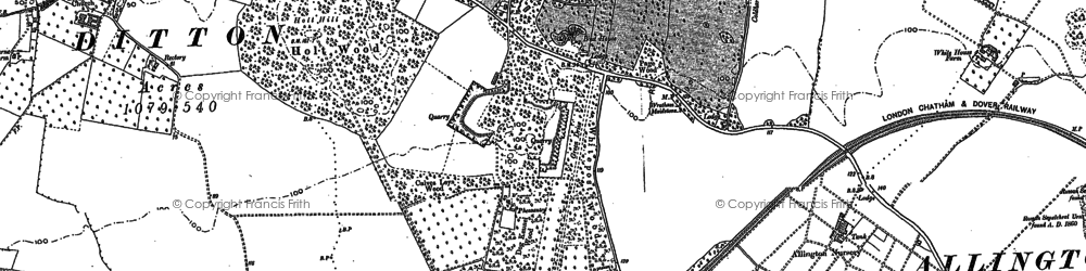 Old map of Barming Sta in 1895