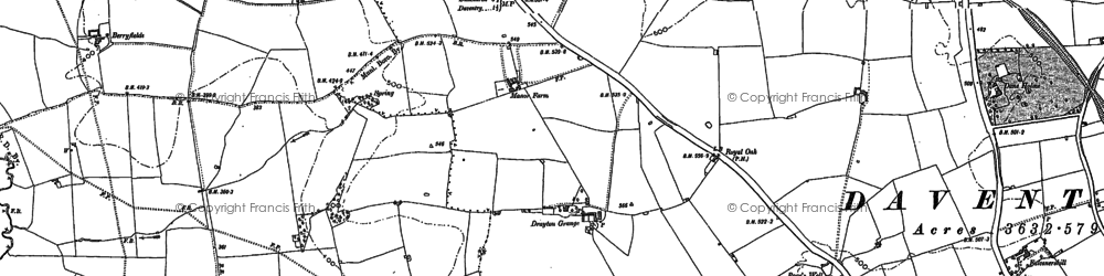 Old map of Royal Oak Industrial Estate in 1884