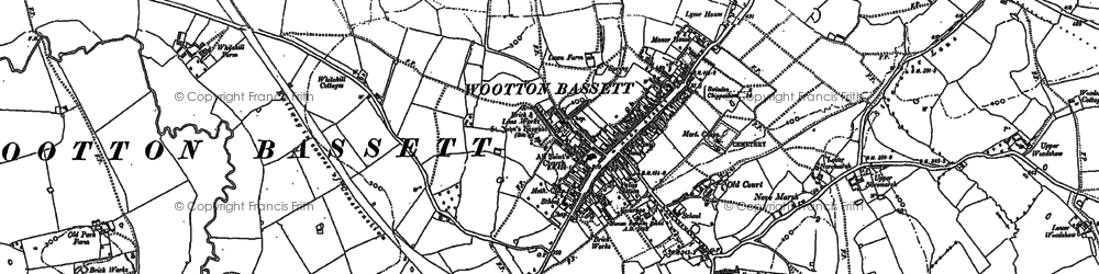 Old map of Royal Wootton Bassett in 1899