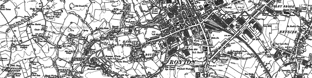 Old map of Royton in 1891