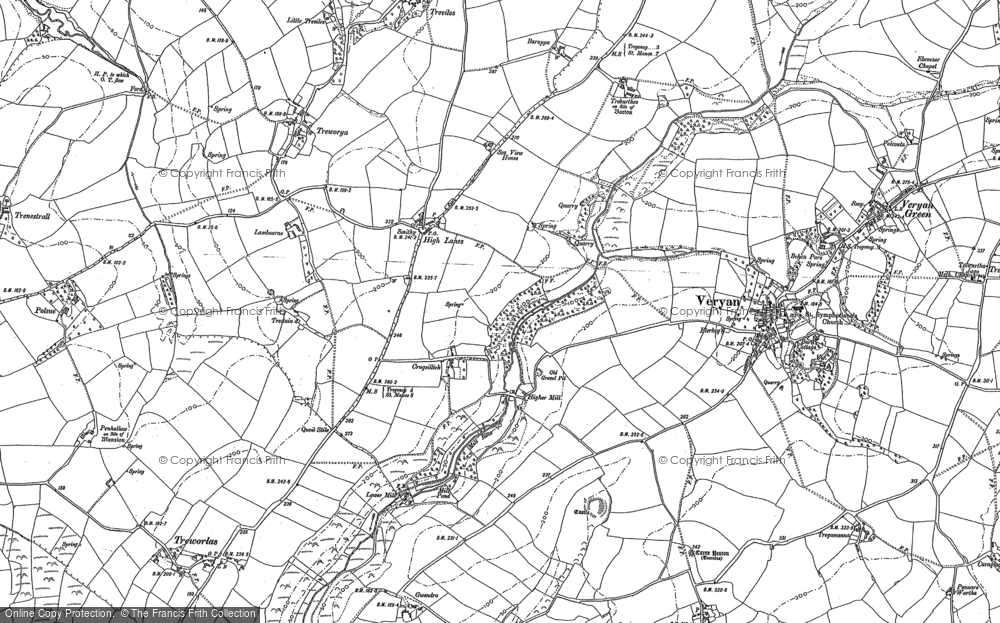 Old Map of Historic Map covering Treviles in 1879