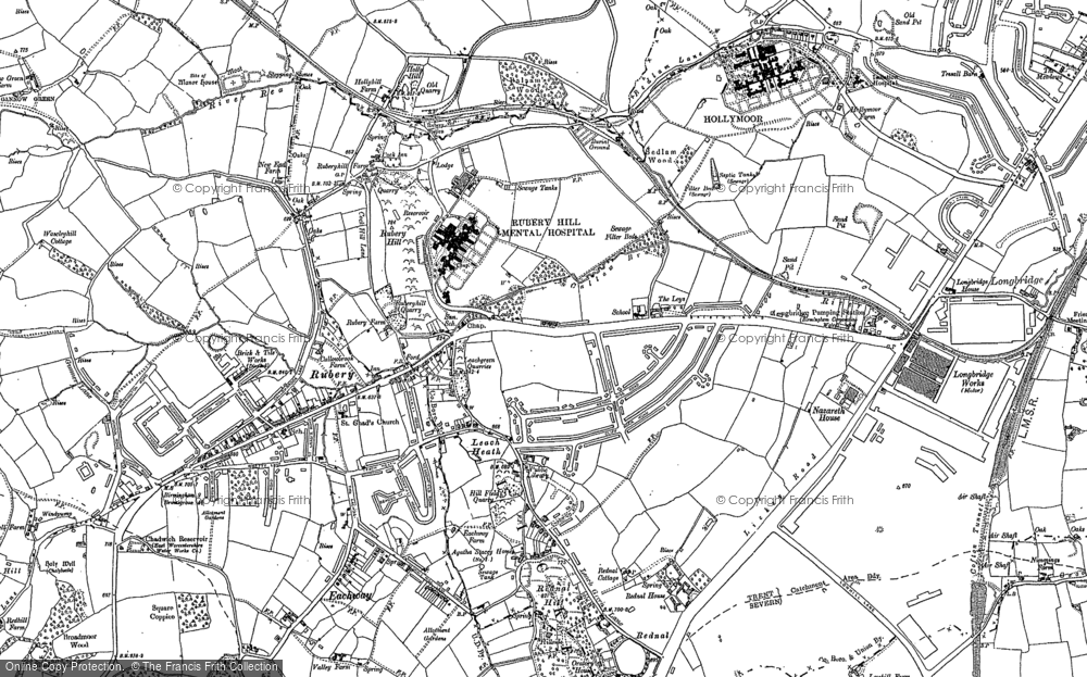 Old Map of Rubery, 1883 in 1883