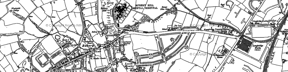 Old map of Rubery in 1883