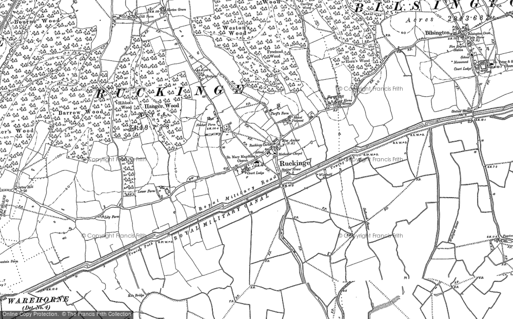 Old Map of Ruckinge, 1896 - 1906 in 1896