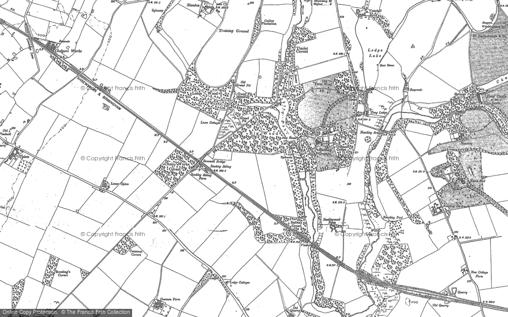 Old Map of Ruckley Grange, 1881 in 1881