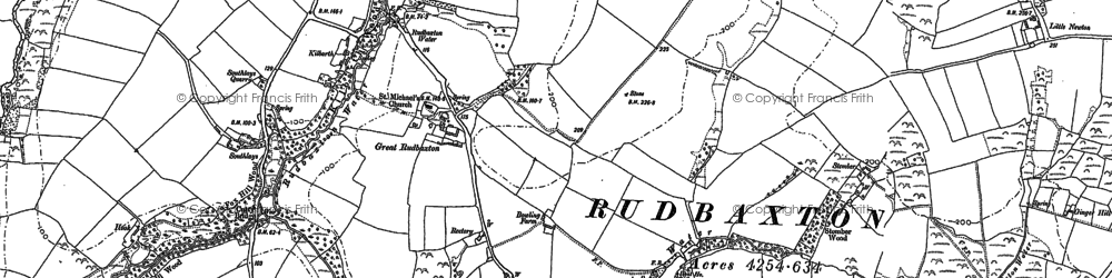 Old map of Rudbaxton in 1887