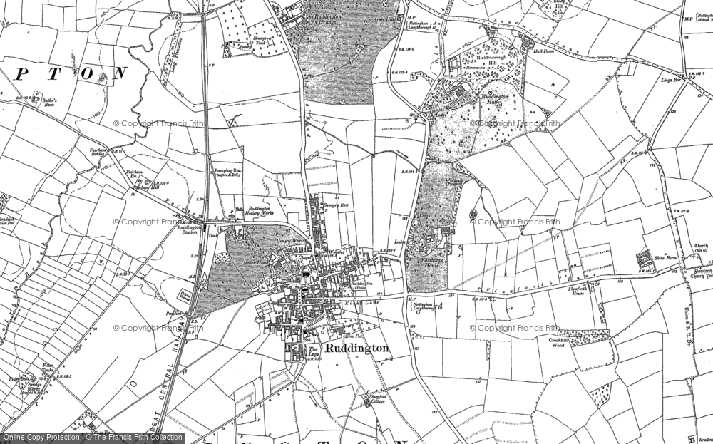 Old Map of Ruddington, 1883 in 1883