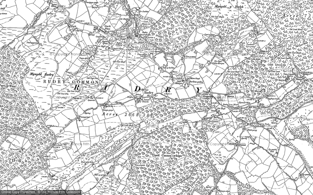 Old Map of Rudry, 1915 in 1915