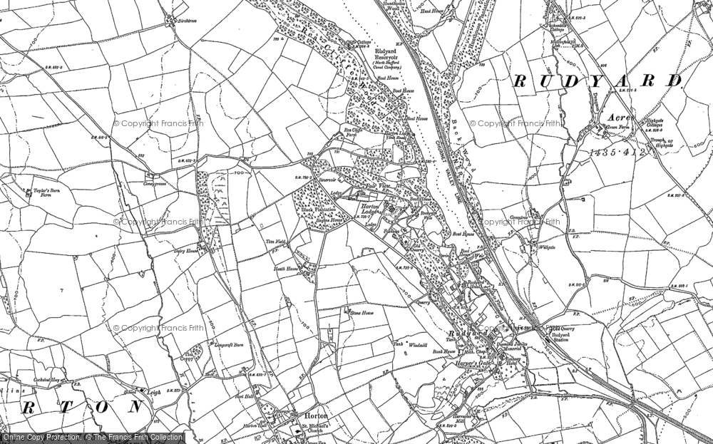 Old Map of Rudyard, 1878 - 1898 in 1878