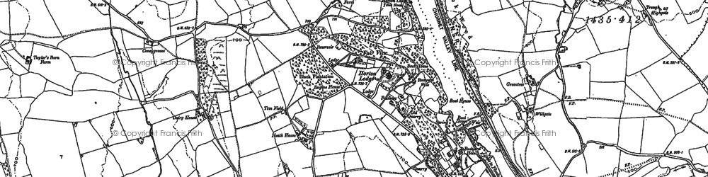 Old map of Rudyard in 1878