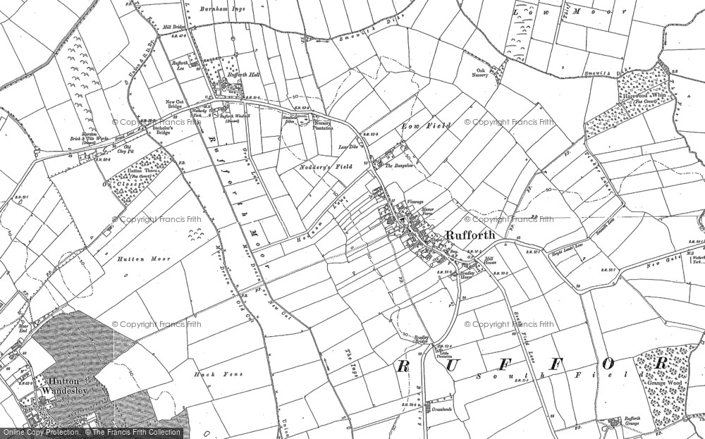 Old Map of Rufforth, 1892 in 1892