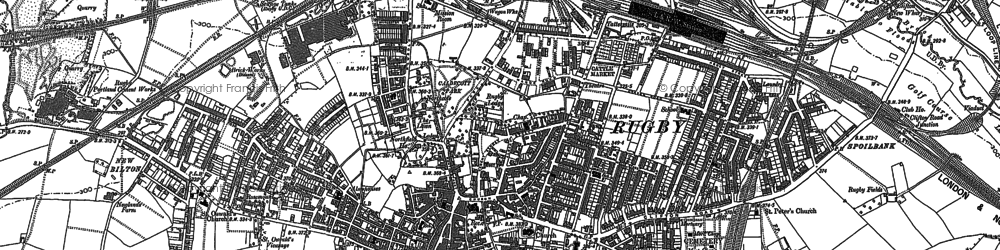 Old map of Rugby in 1903
