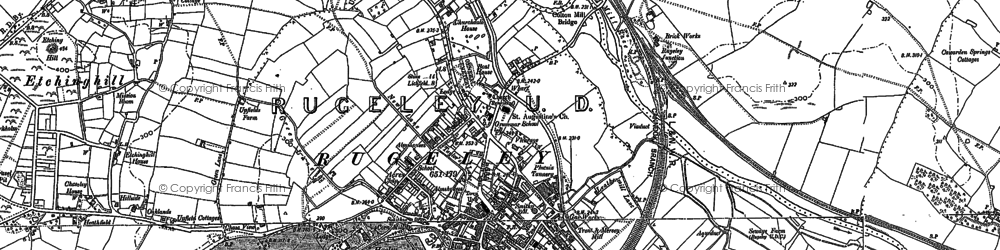 Old map of Etchinghill in 1881