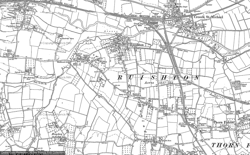 Old Map of Ruishton, 1887 in 1887
