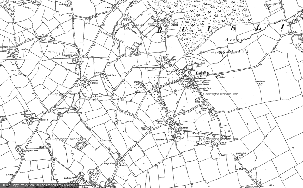 Old Map of Historic Map covering West Ruislip in 1894