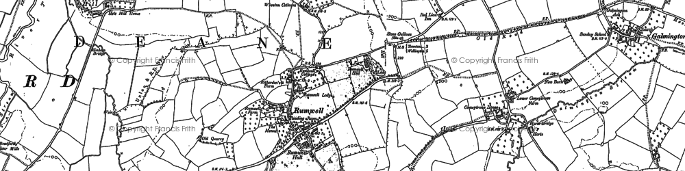 Old map of Rumwell in 1887