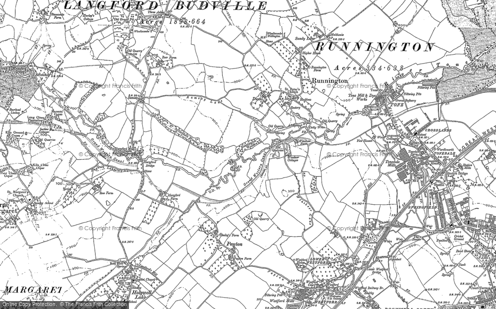 Old Map of Runnington, 1887 - 1903 in 1887
