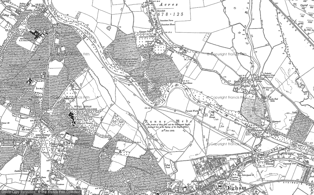 Old Map of Runnymede, 1912 in 1912