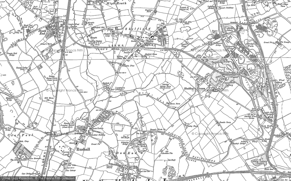 Old Map of Rushall, 1883 - 1885 in 1883
