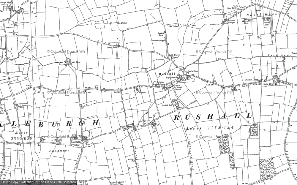 Old Map of Rushall, 1904 in 1904