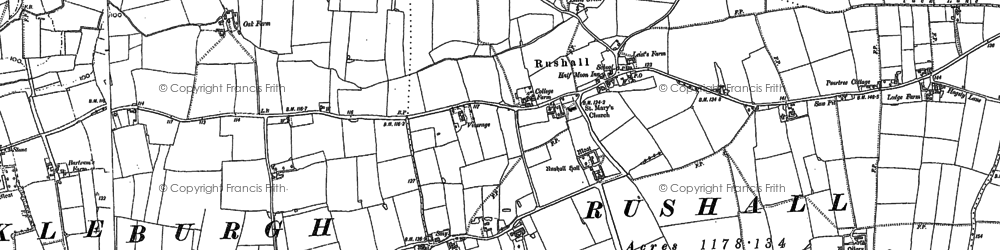 Old map of Rushall in 1904
