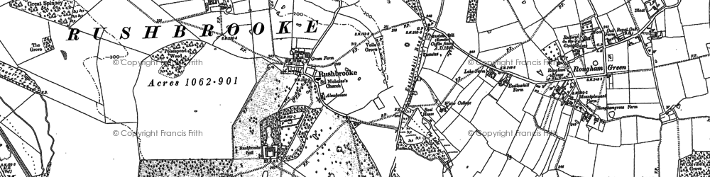 Old map of Rushbrooke in 1883