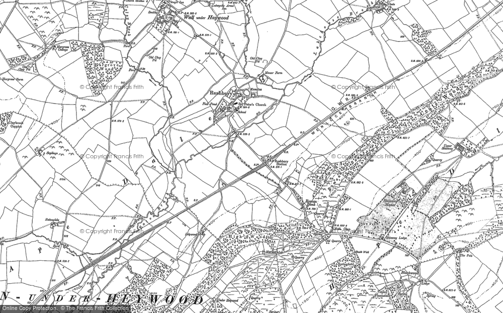 Old Map of Rushbury, 1882 - 1883 in 1882